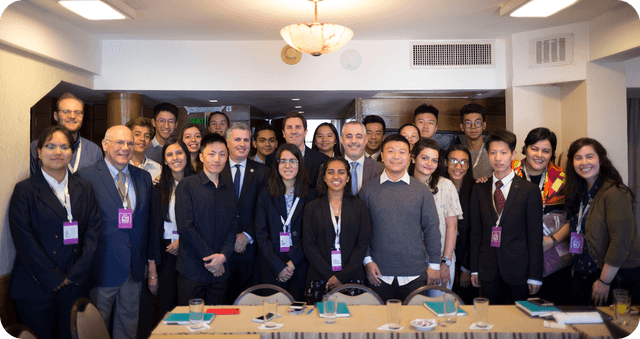A group of students and panelists at the Knovva Academy Y20 Argentina Summit.