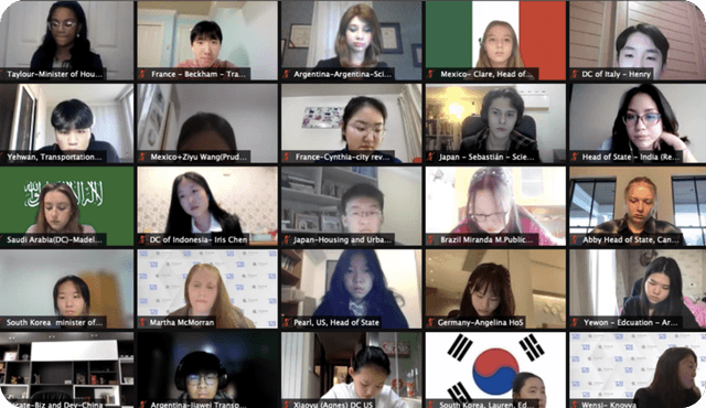 A large collage image of students and a college professor during a lecture in the Y7 summit.